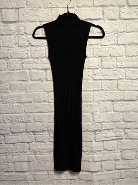 Wilfred Black Sleeveless Ribbed Midi Dress XXS